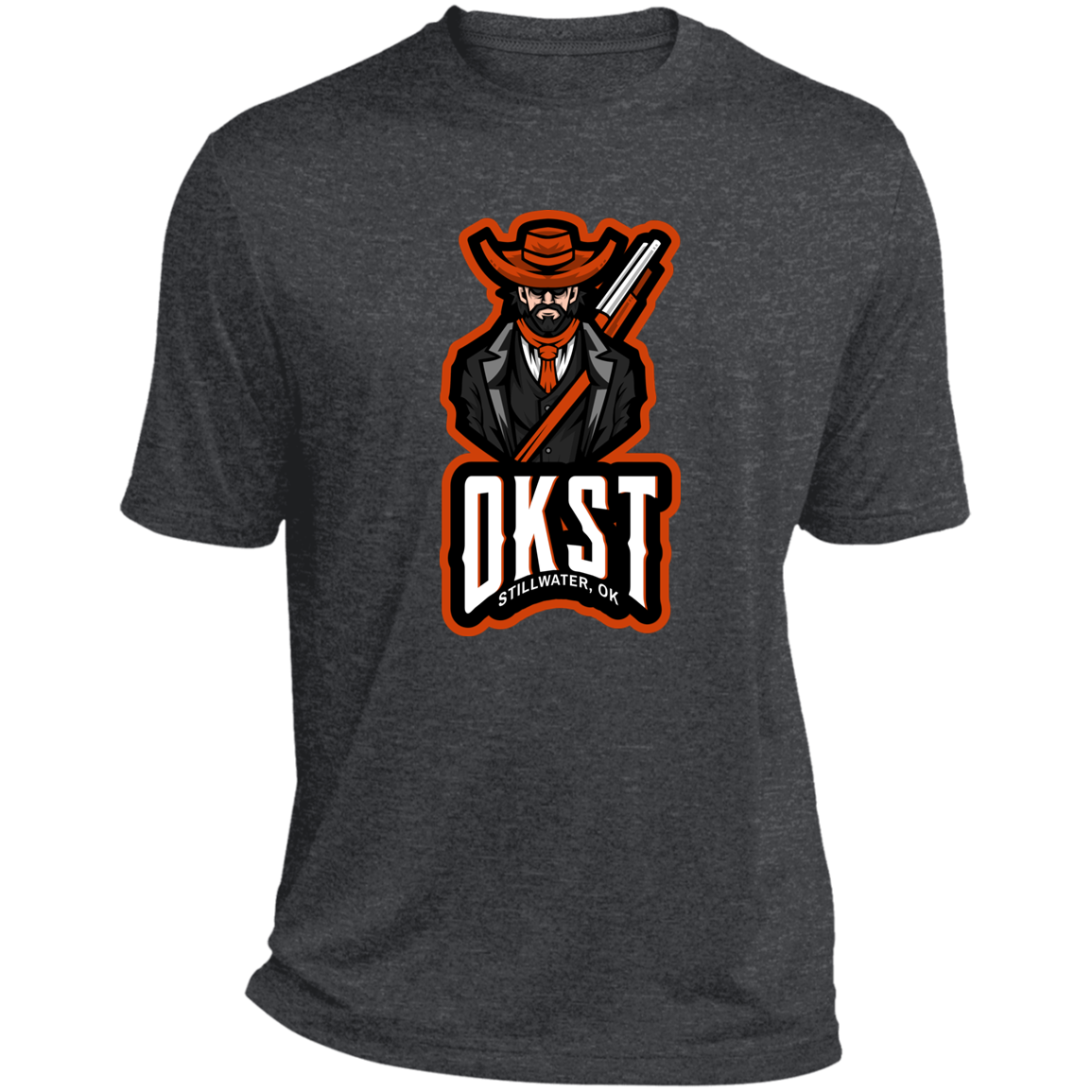 OKST Heather Performance Tee